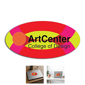 4&rdquo; x 2&rdquo; Oval Full Color Removable 6 Mil Kiss-Cut Stickers